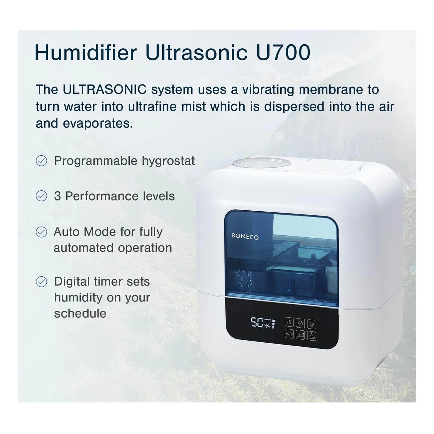 BONECO - Warm & Cool Mist Ultrasonic Humidifier U700 - Image 3