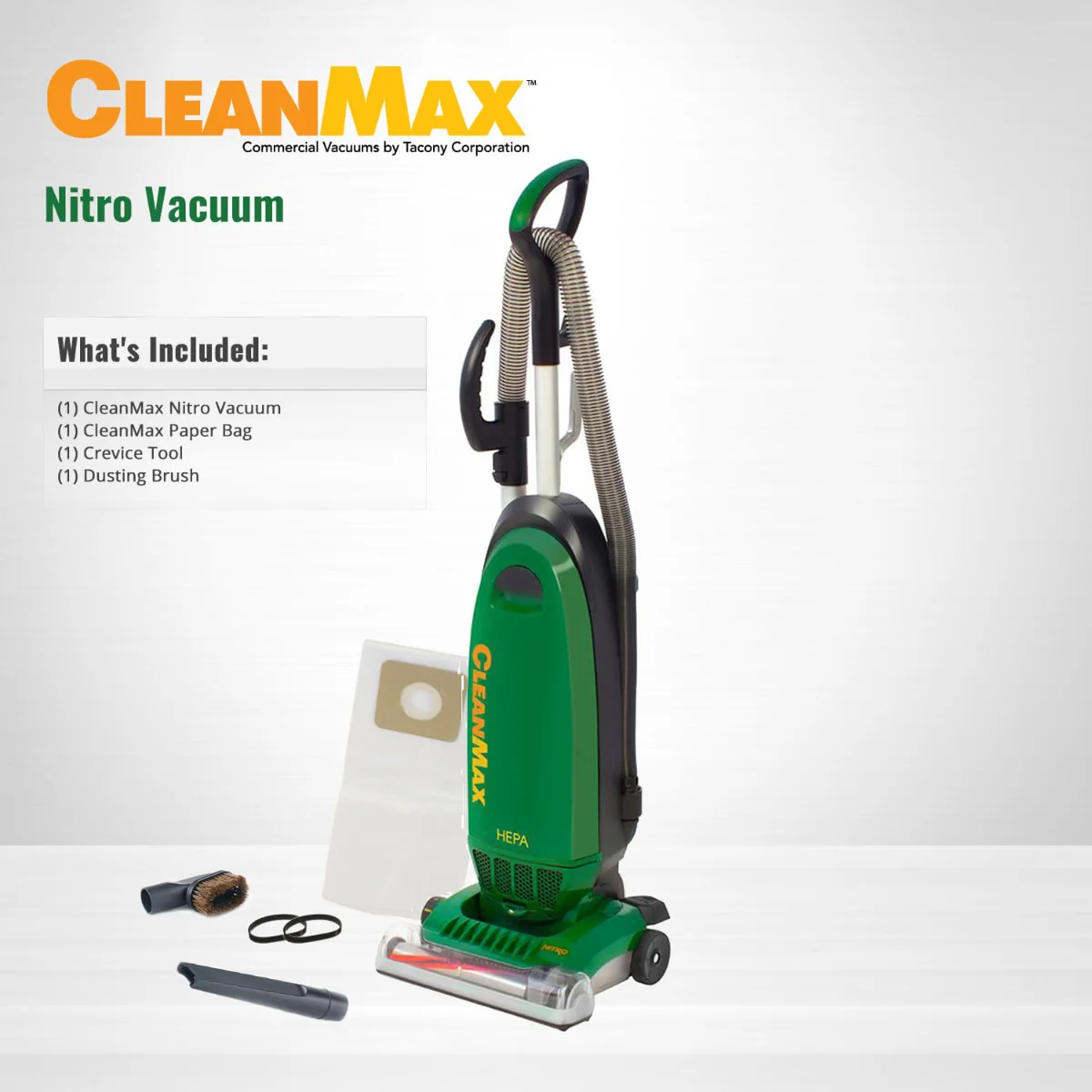 CleanMax Nitro Commercial Upright 3-Wire Vacuum (CMNR-QD) - Image 2