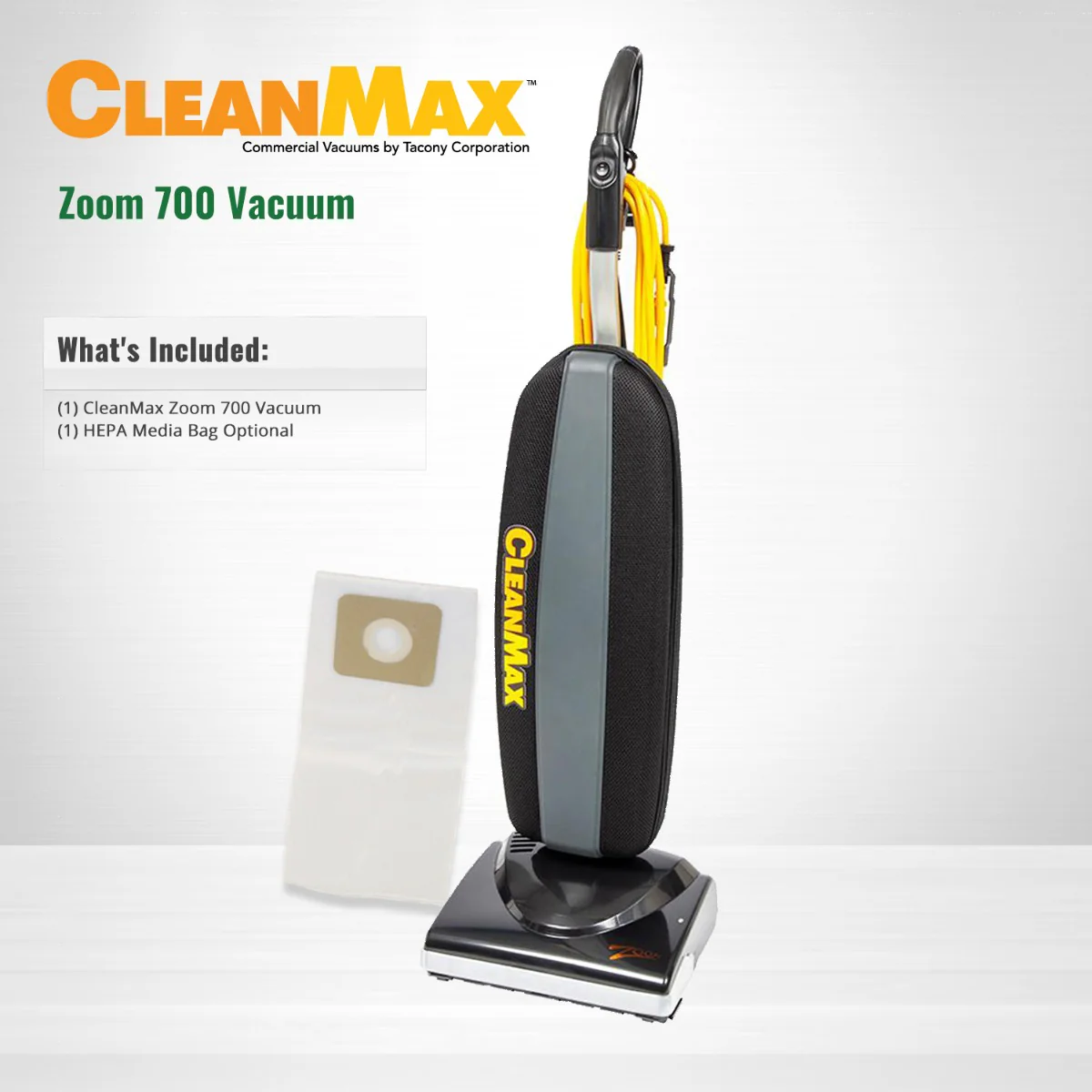 CleanMax Zoom Lightweight Upright With Squeegee Vacuum (ZM-700) - Image 2