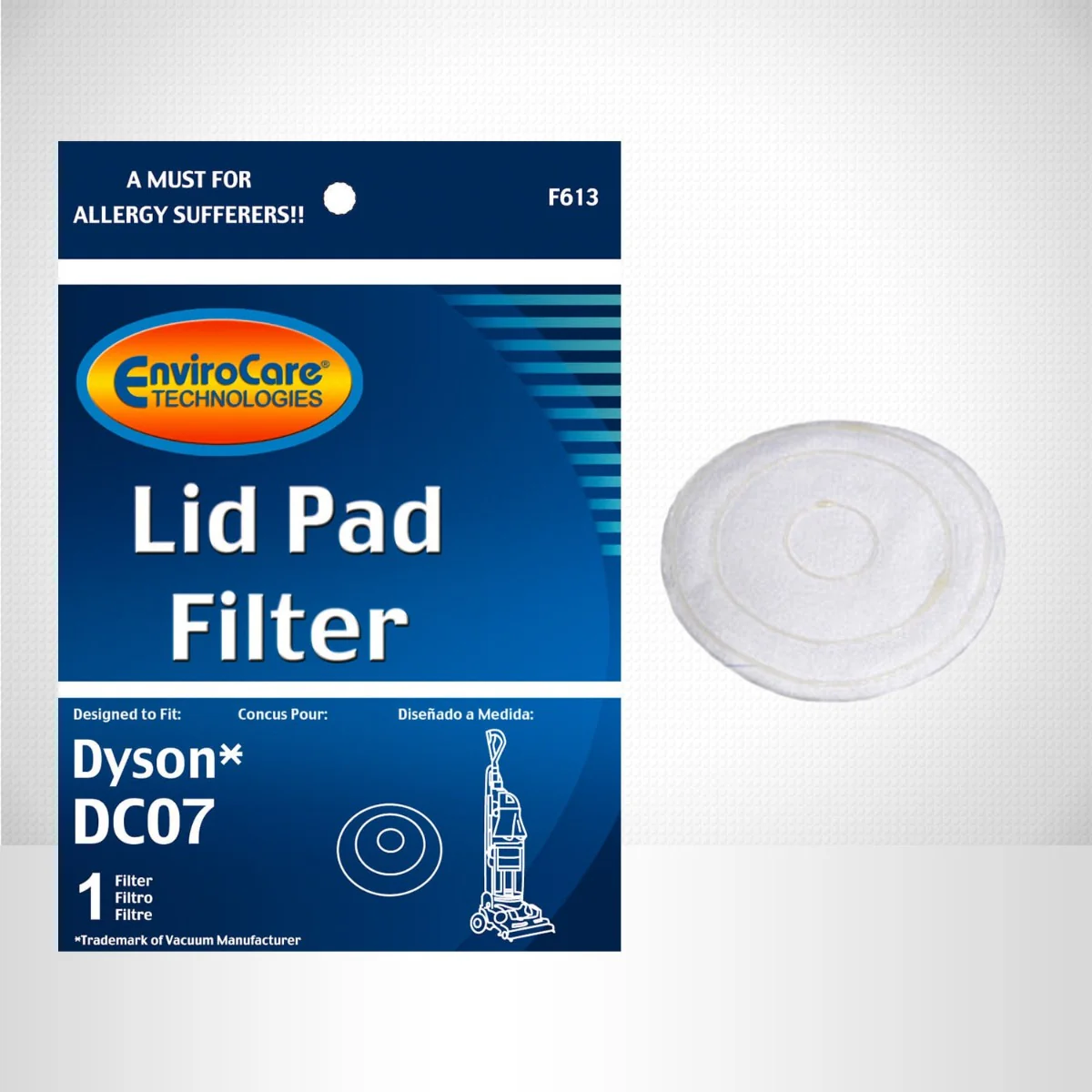 Dyson EnviroCare DC07 Replacement Post Motor Upright Lid Filter