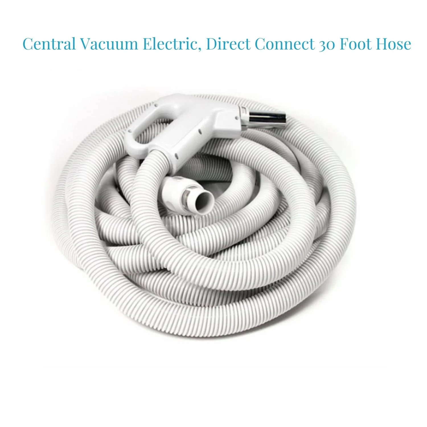 Central Vacuum Electric Hose- 30 Foot Direct Connect- Fits Button Lock and Friction Fit - Image 3