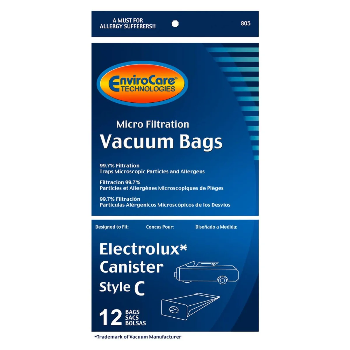 Electrolux Style C Canister Vacuum Bags 12 Pack - Image 3
