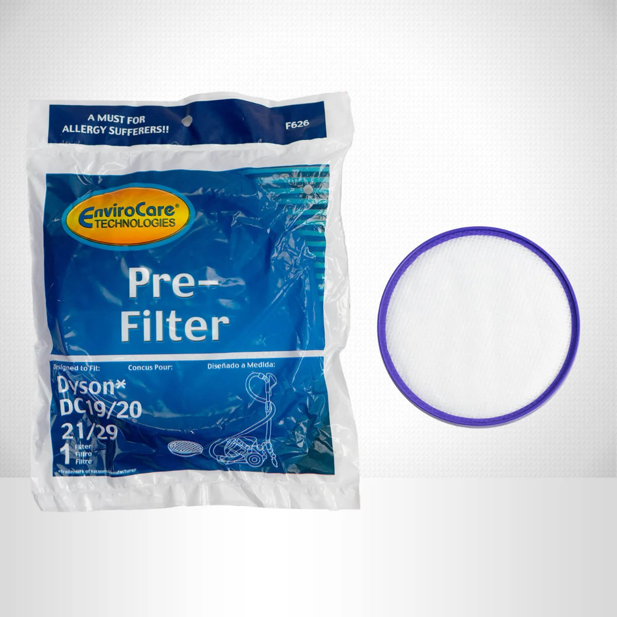EnviroCare Dyson Replacement Pre Motor Vacuum Filter for DC19 DC20 DC21 DC29 (F626) - Image 2