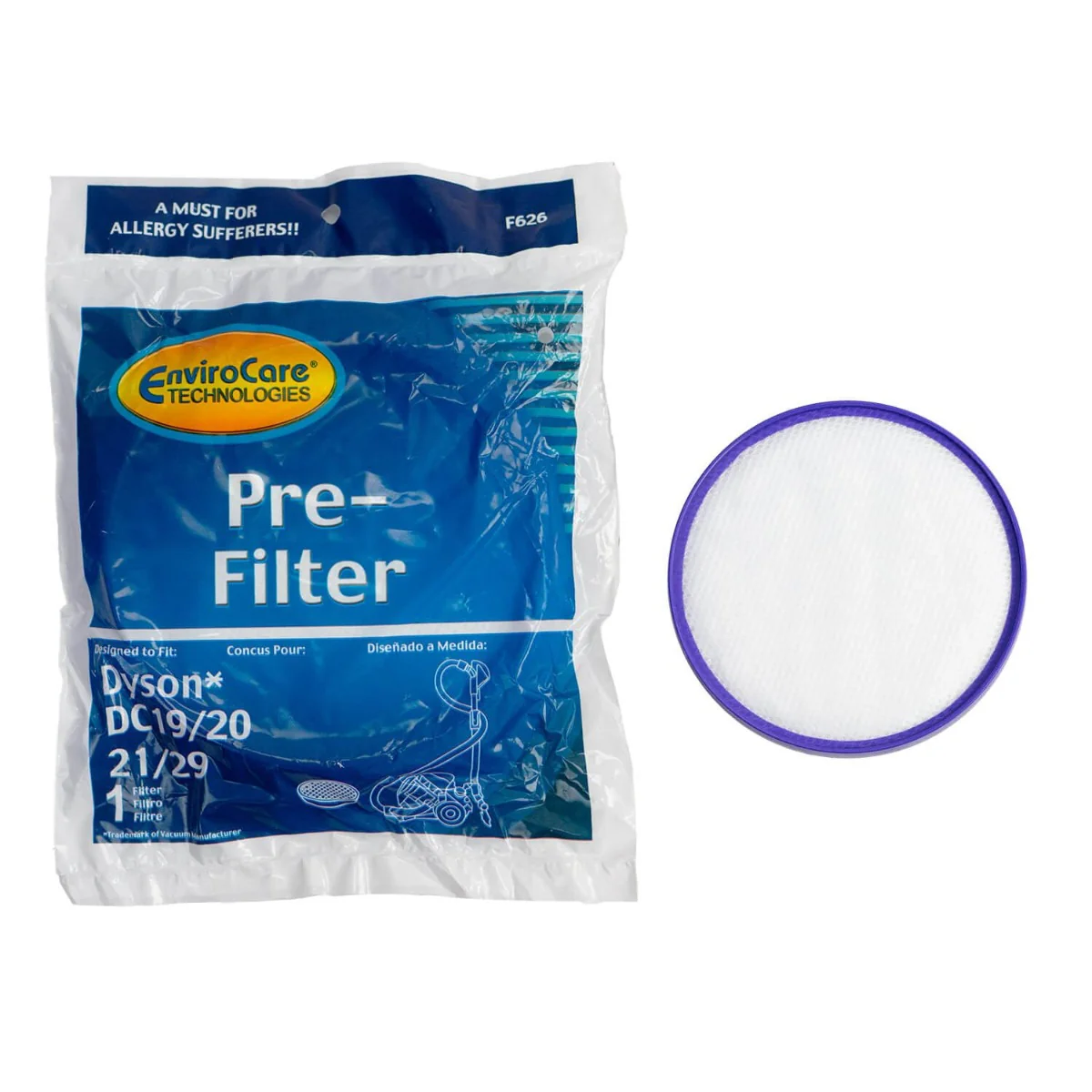 EnviroCare Dyson Replacement Pre Motor Vacuum Filter for DC19 DC20 DC21 DC29 (F626) - Image 5