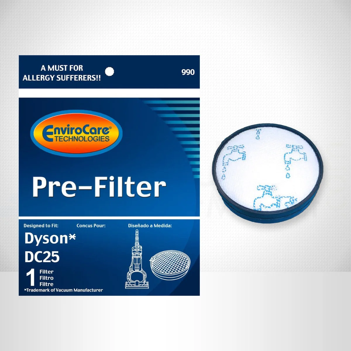 EnviroCare Dyson Replacement Pre Motor Vacuum Filter for DC25 (F990) - Image 2