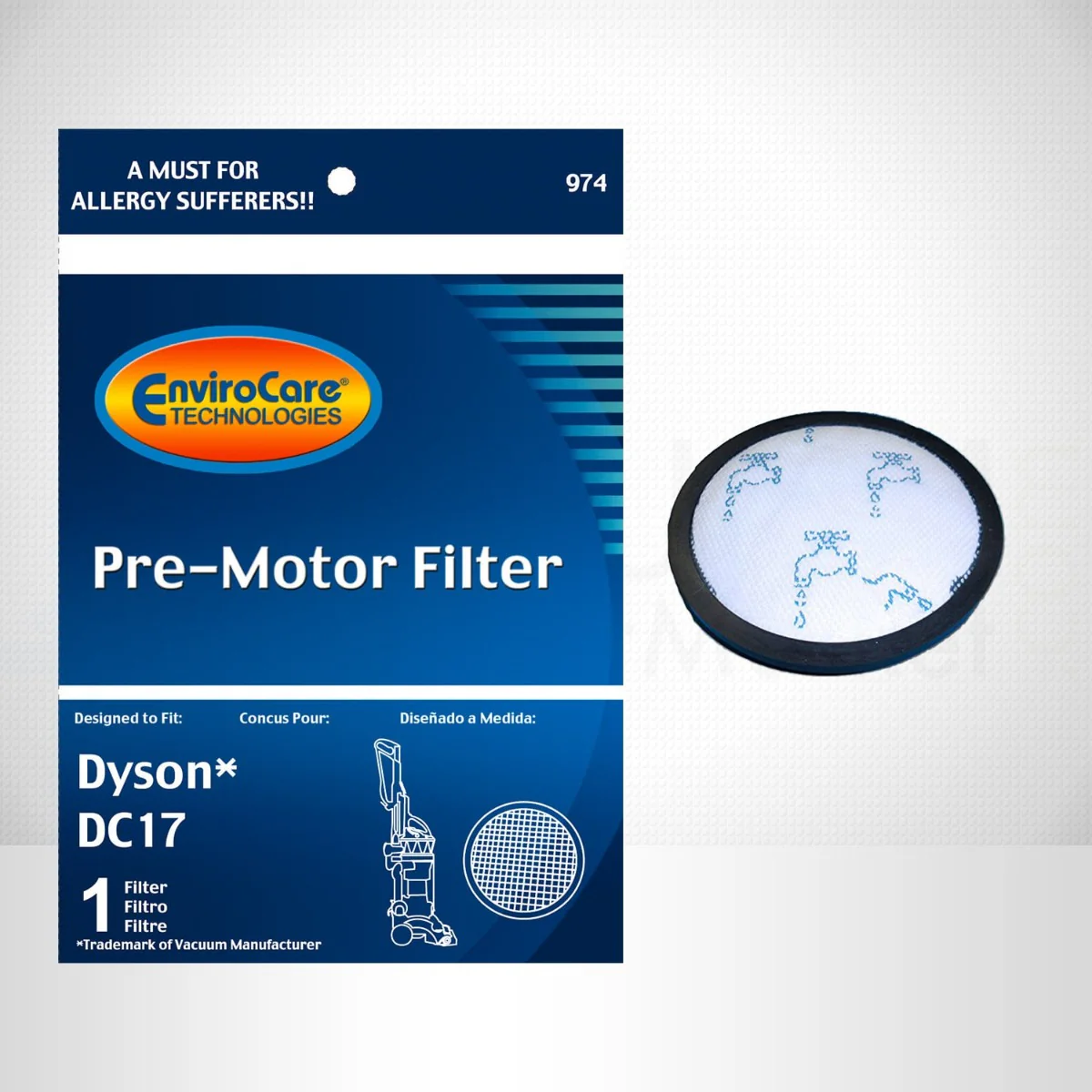 EnviroCare Dyson Replacement Pre Motor Vacuum Filter for DC17 - Image 2