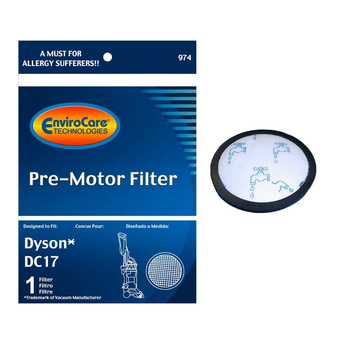 EnviroCare Dyson Replacement Pre Motor Vacuum Filter for DC17 - Image 3