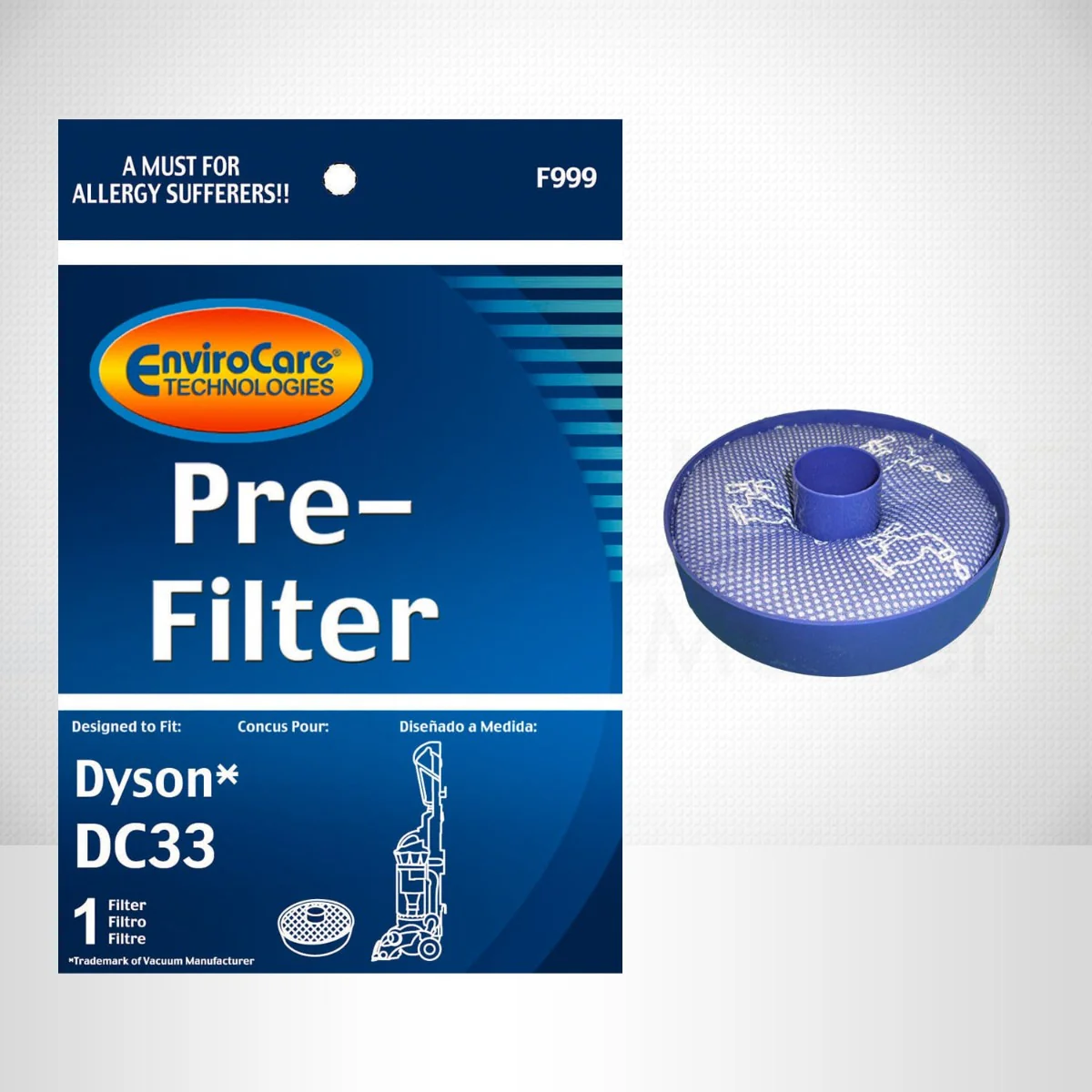 EnviroCare Dyson Replacement Pre Motor Vacuum Filter for DC33 (F999) - Image 2