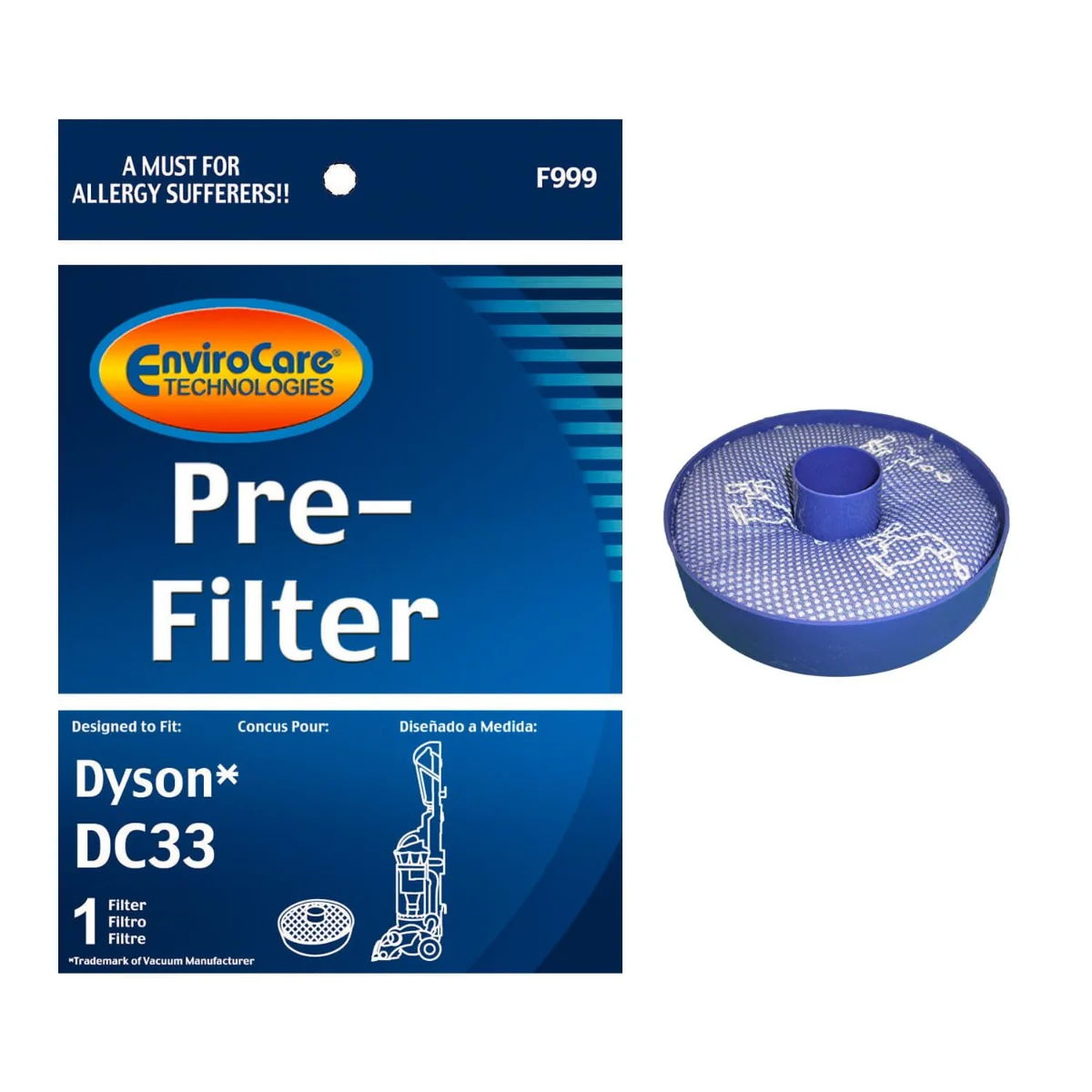 EnviroCare Dyson Replacement Pre Motor Vacuum Filter for DC33 (F999) - Image 5