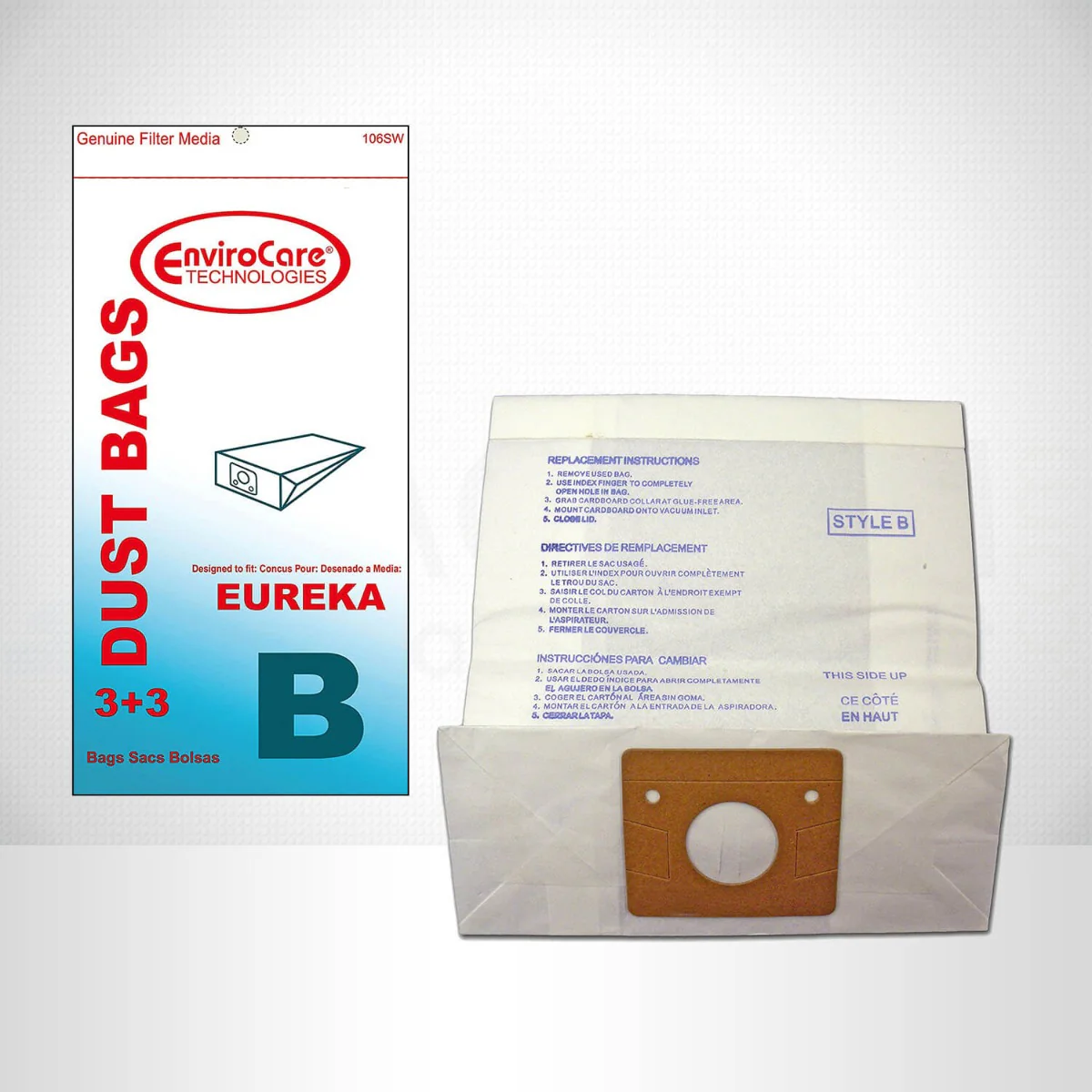 EnviroCare Eureka Type B Vacuum Bags - 3 Pack - Image 2