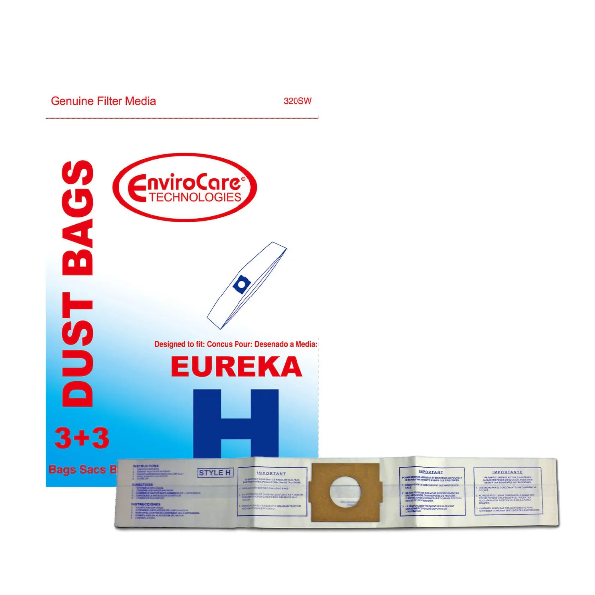 EnviroCare Eureka Type H Vacuum Bags - 3 Pack - Image 2