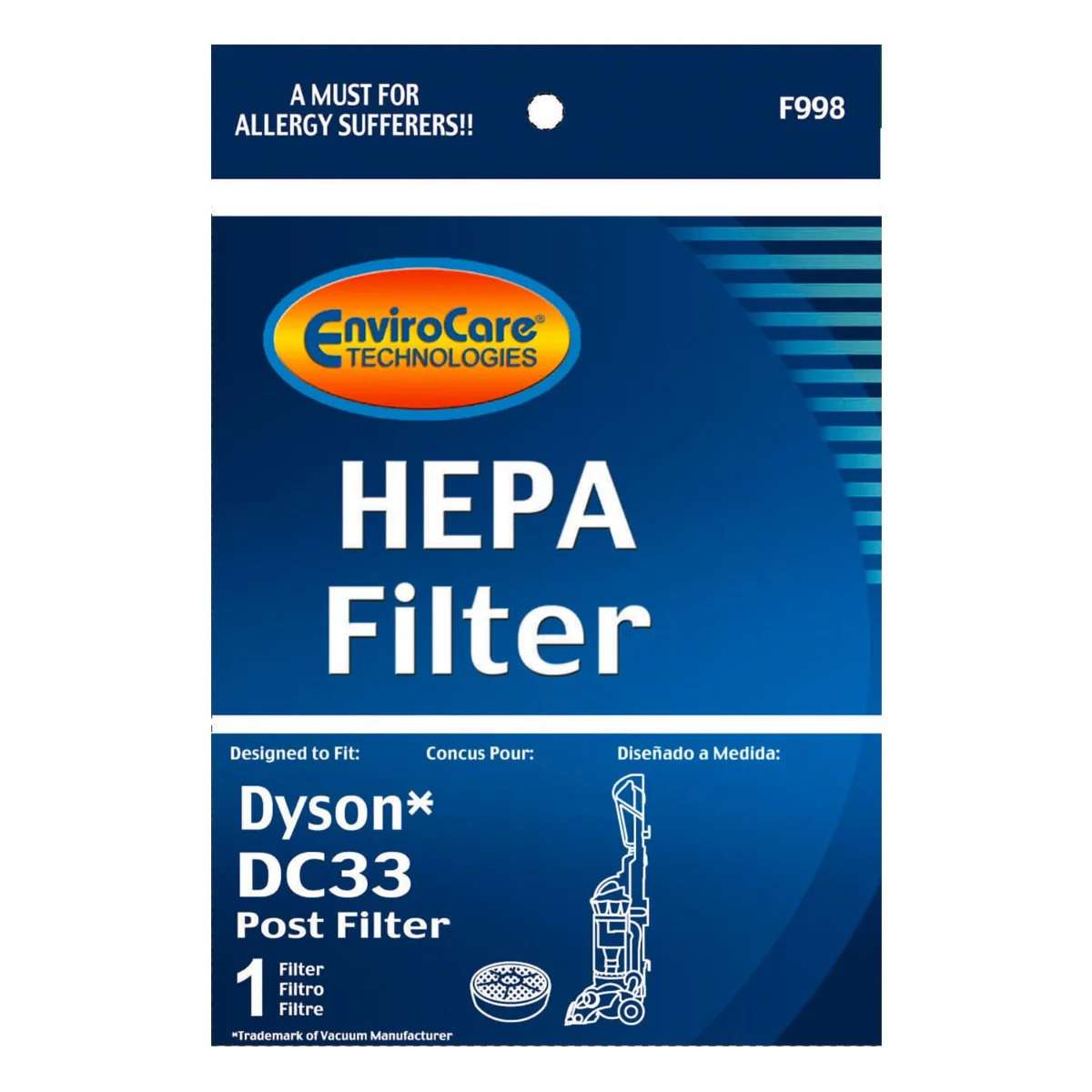 EnviroCare HEPA Dyson Replacement Post Motor Vacuum Filter for DC33 (F998) - Image 2