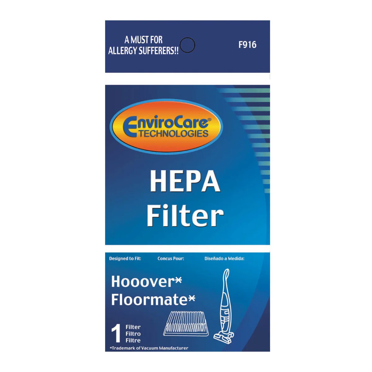 EnviroCare Hoover Floormate Vacuum HEPA Filter F916