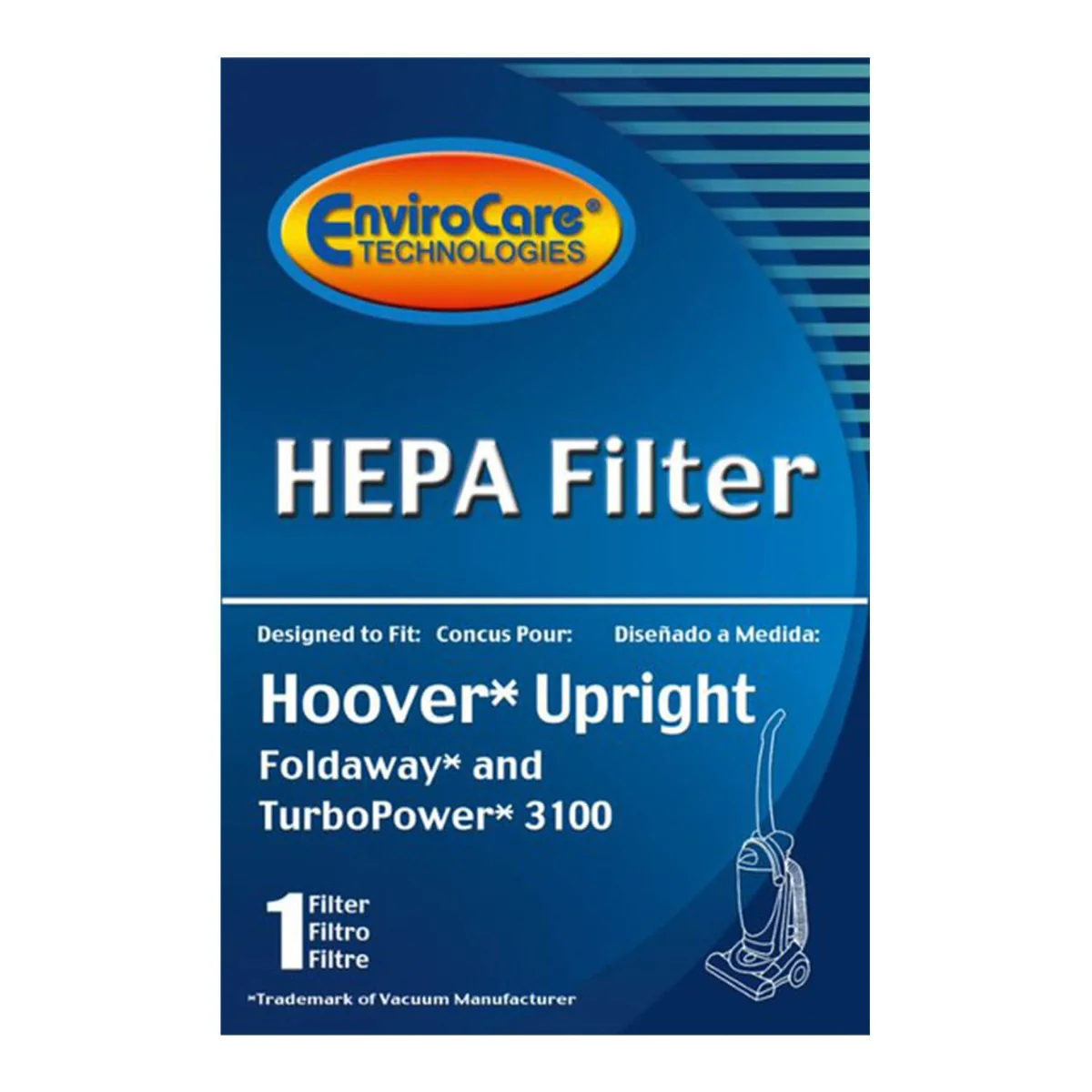 EnviroCare Hoover HEPA Filter for Upright Foldaway and TurboPower 3100 Vacuums - F924