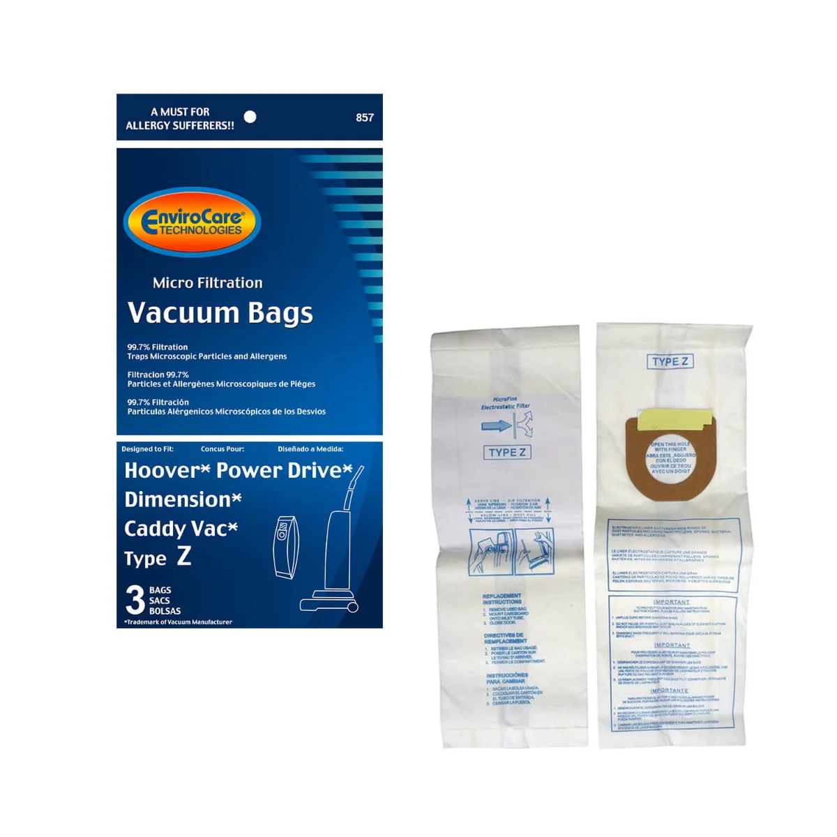 EnviroCare Hoover Z Bags (3pk) - Image 2