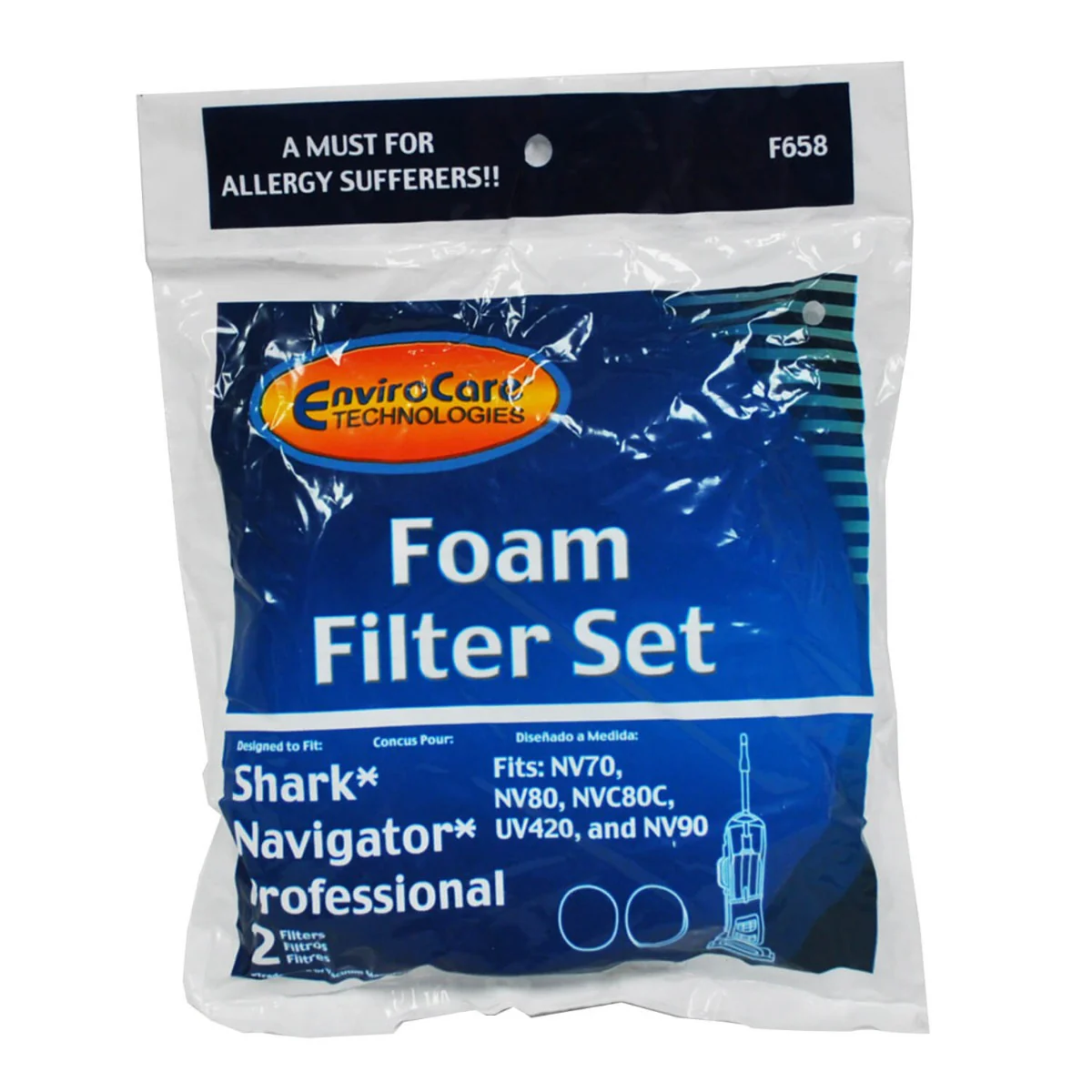 EnviroCare Shark Navigator Professional Foam Filter Set (F658) - Image 2