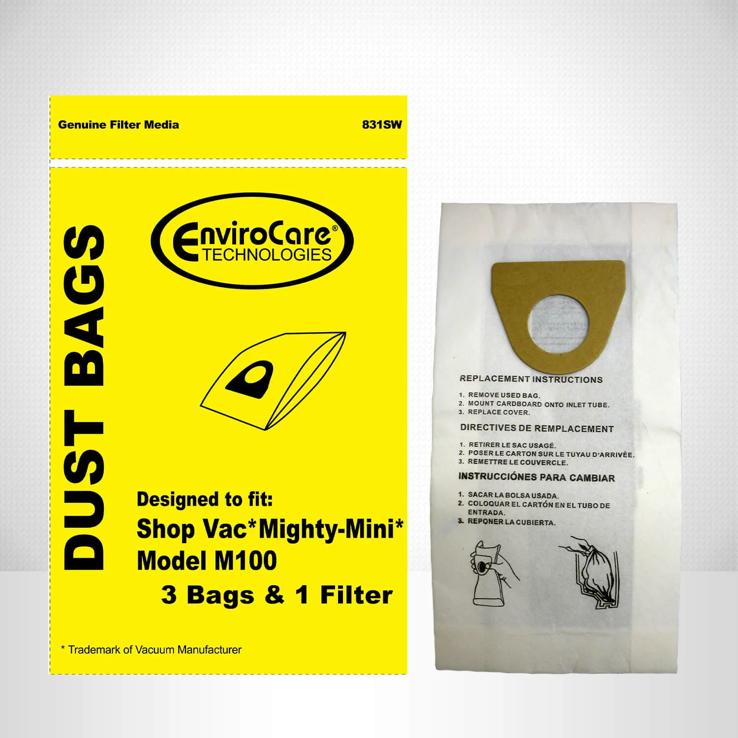 EnviroCare Shop Vac Mighty Mini – 3 Bags and 1 Filter      Short Description - Image 3