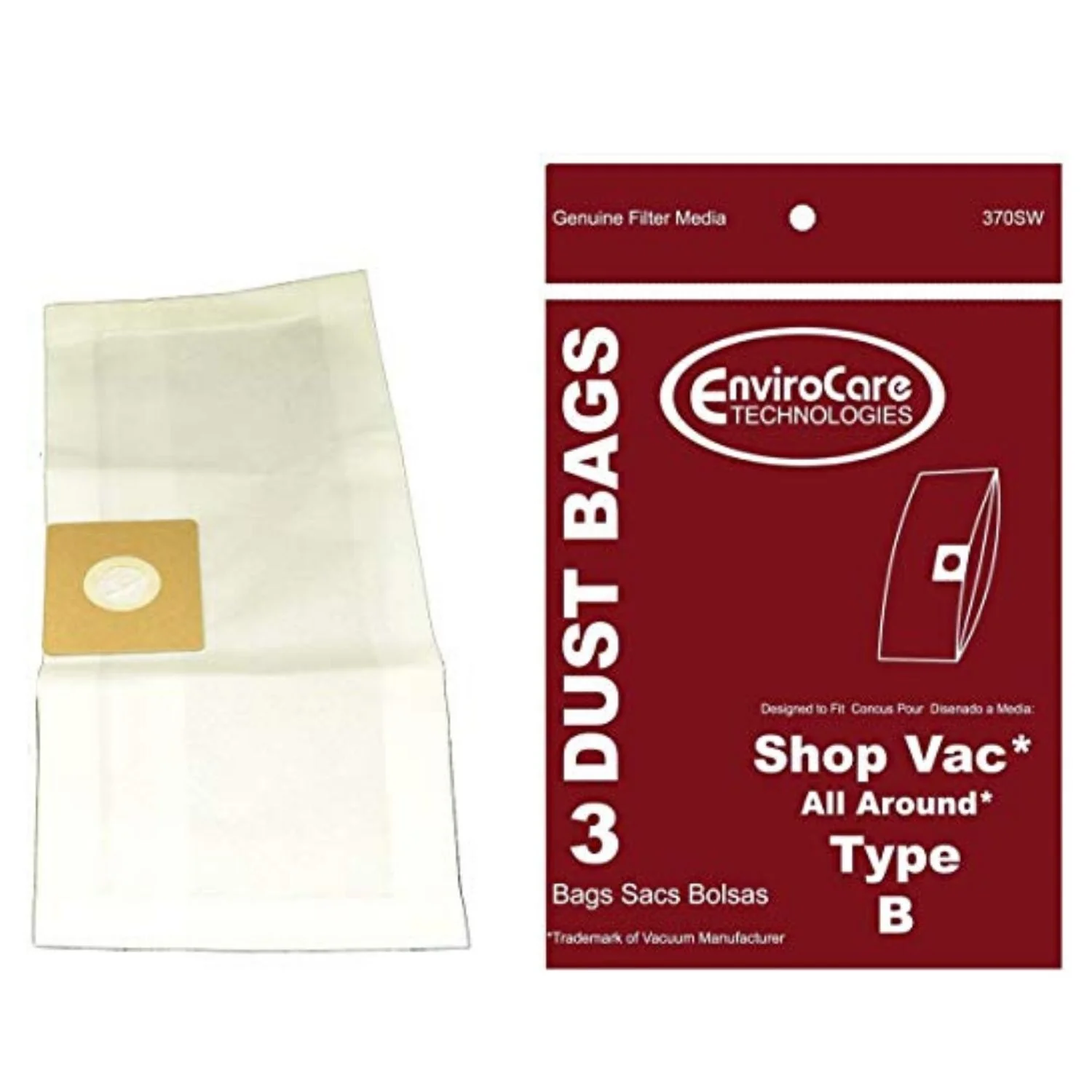 EnviroCare Shop Vac Type B Bags (3 Pack)