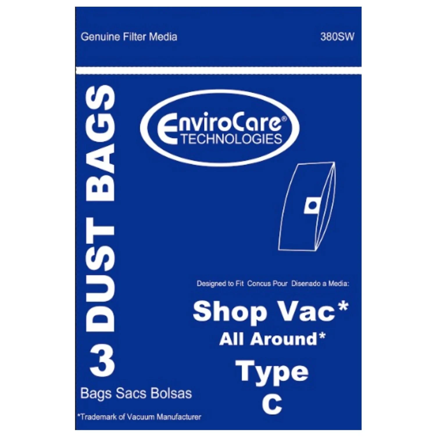 EnviroCare Shop Vac Type C Bags - (3 Pack)