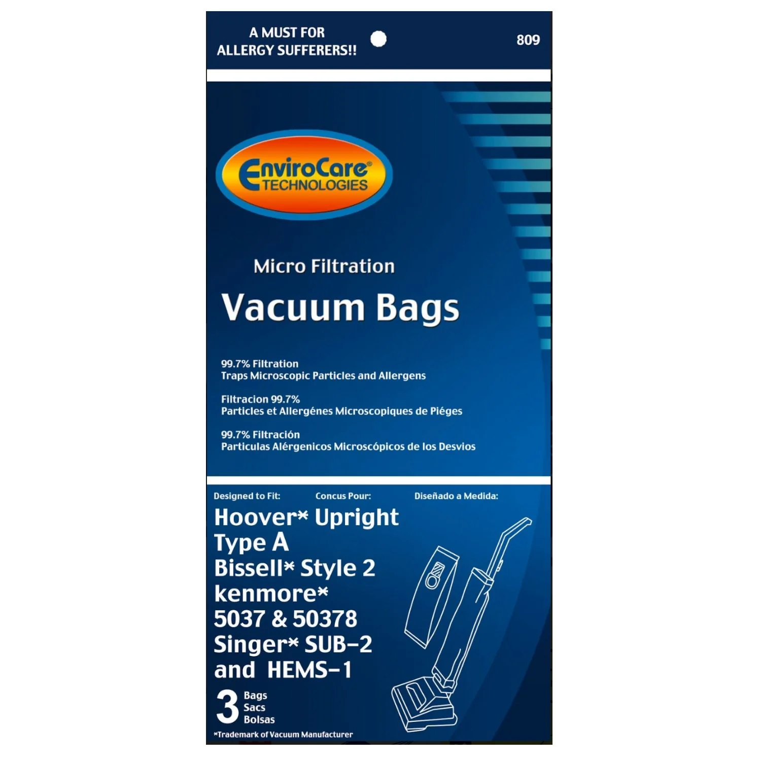 Hoover A Bags by EnviroCare (3 Pack) - Image 2