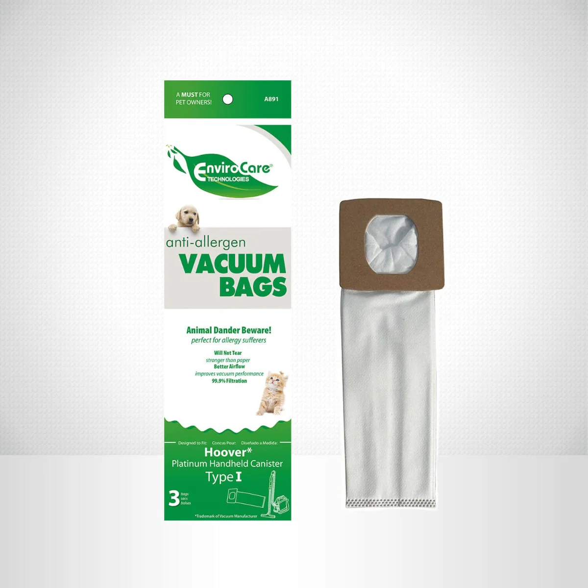 Hoover Type I Bags by EnviroCare (3 Pack) - Image 3