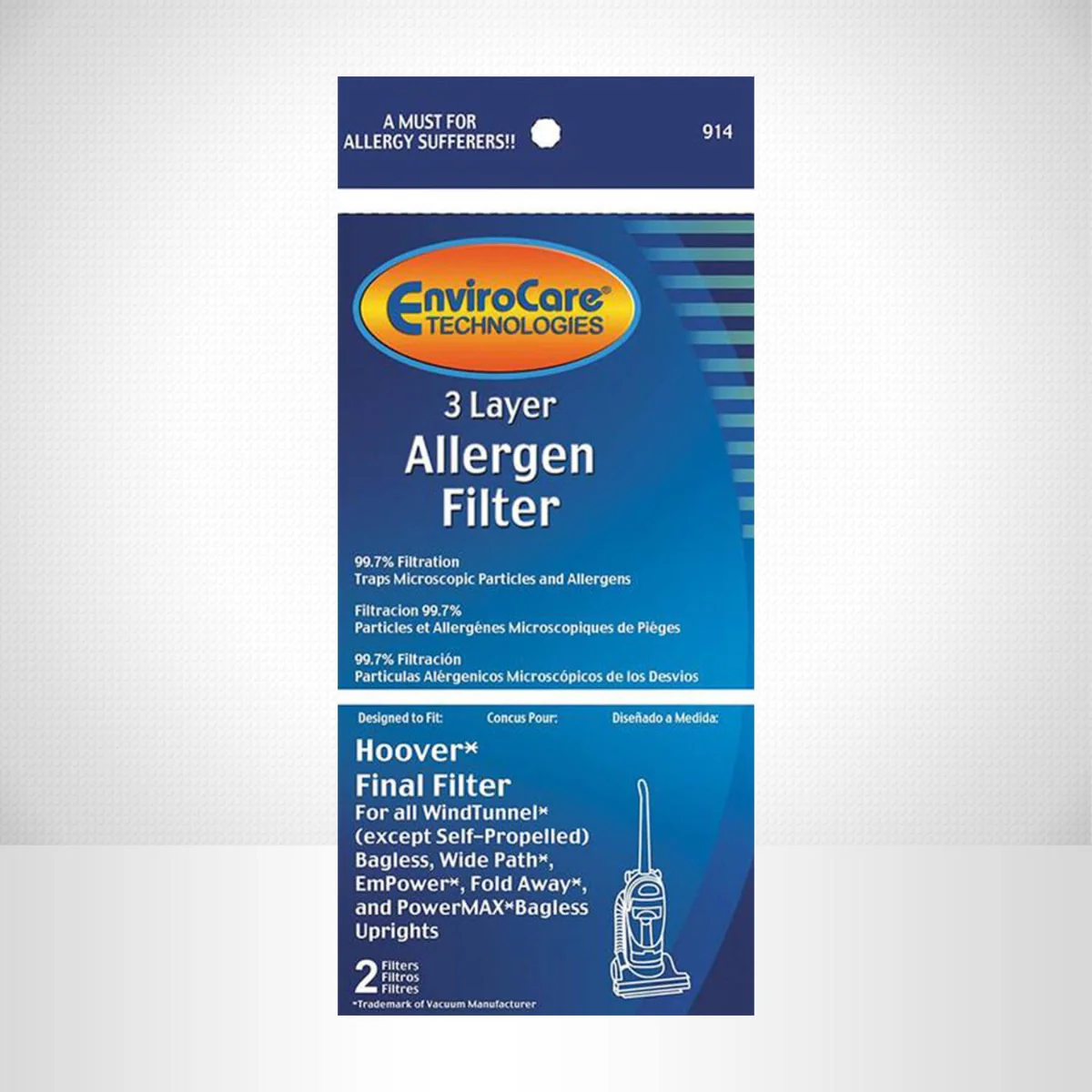Hoover  Wind Tunnel  Final  Filter  - 2 Pack (F914)   - Image 4