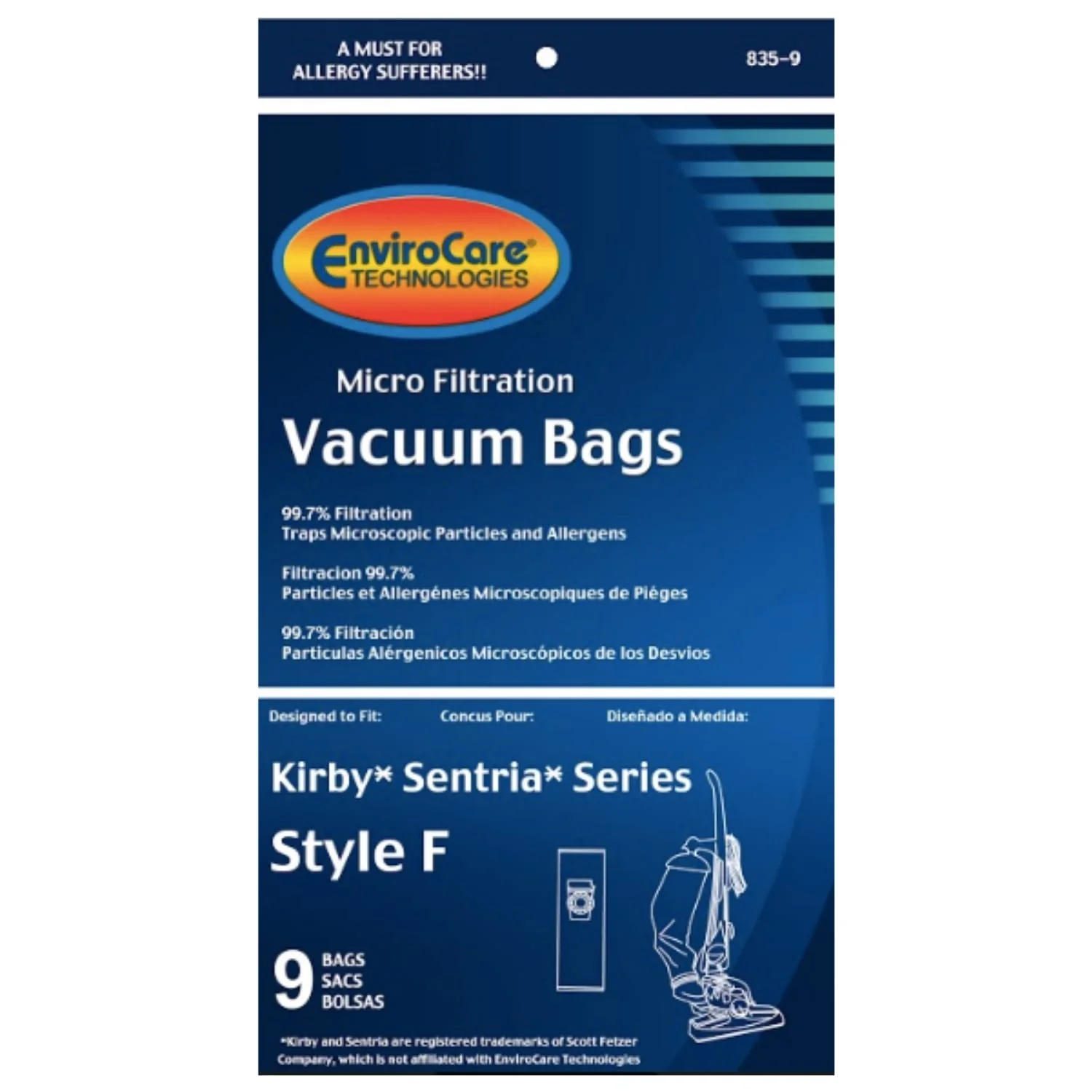 Kirby Sentria Series Style F Bags By EnviroCare (9 Pack) - Image 3