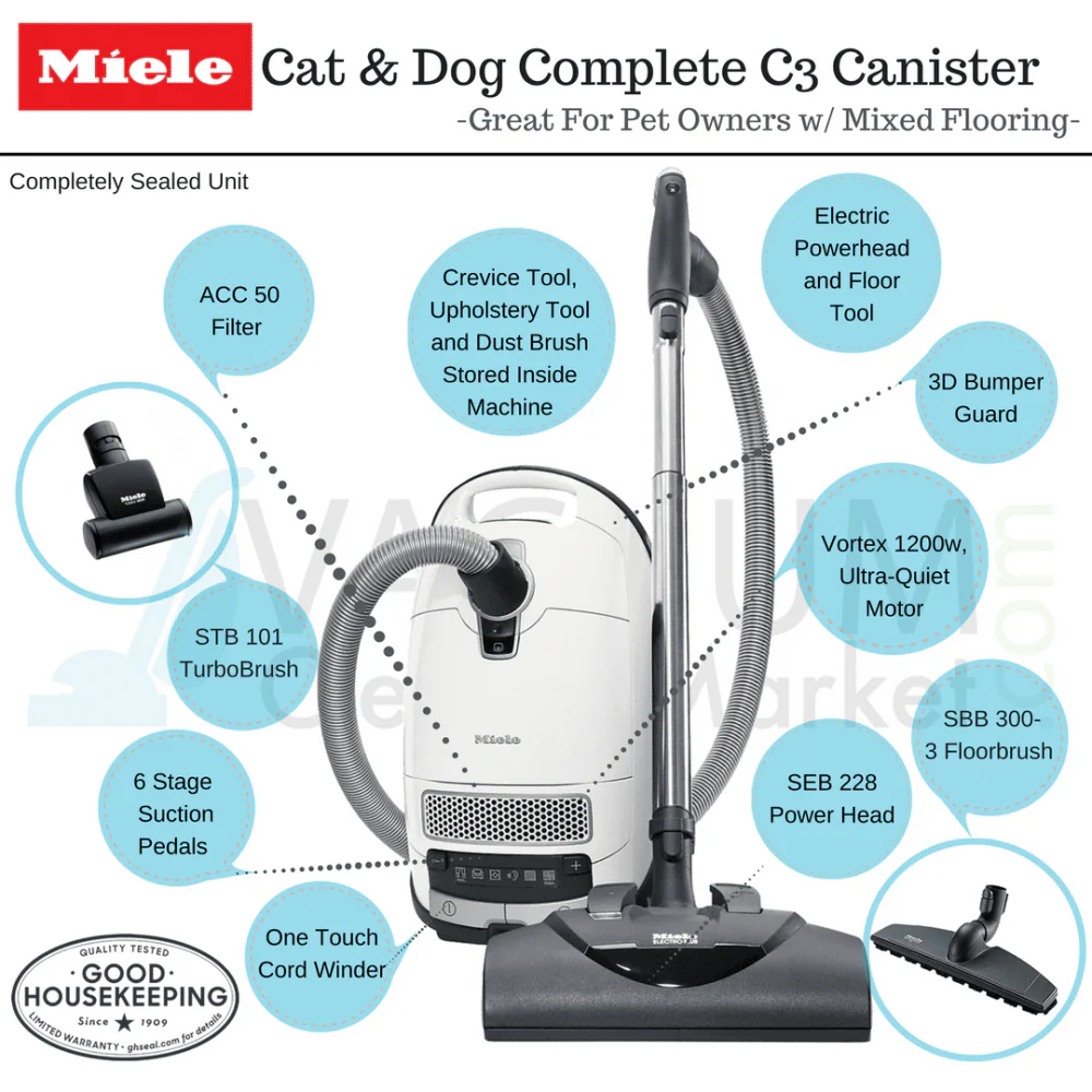 Miele Cat and Dog Complete C3 Canister Vacuum - Image 3