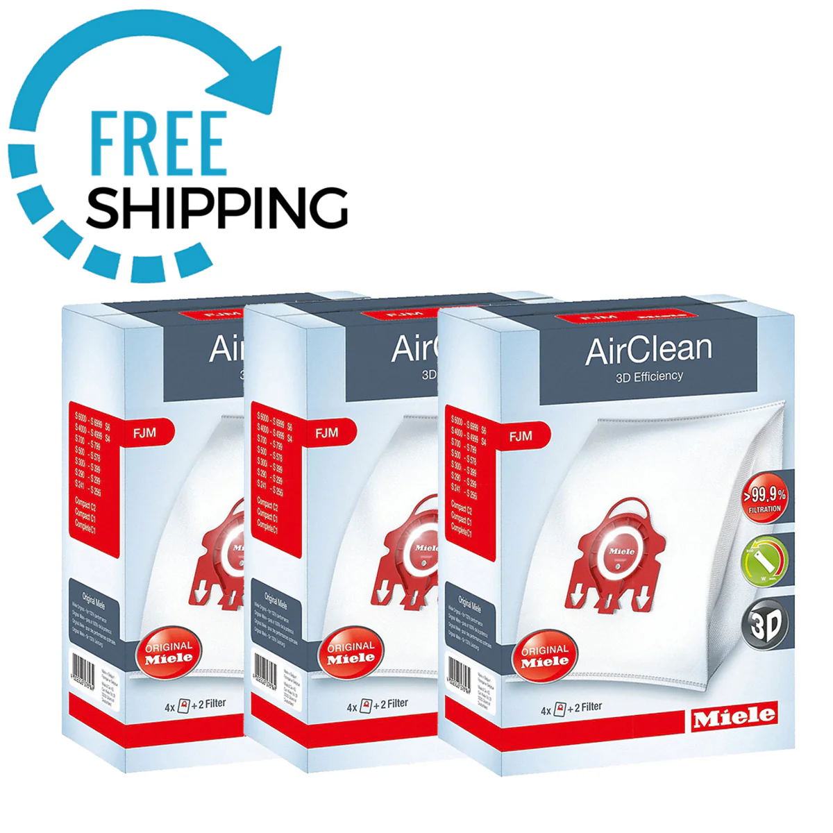 Miele FJM AirClean 3D Vacuum Bags - 3 Boxes - 1 Year Supply - Image 4