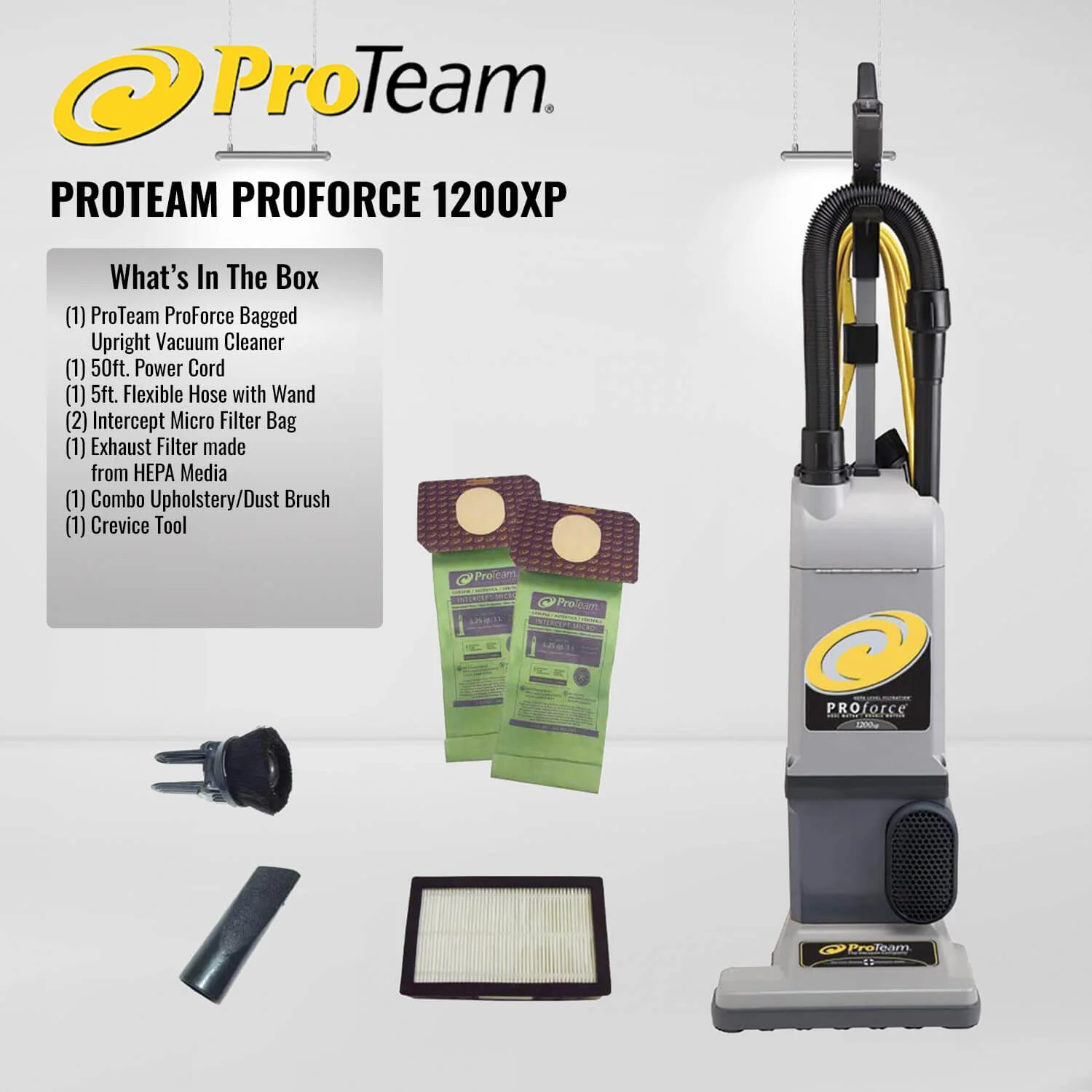 ProForce 1200XP Bagged Upright Commerical Vacuum with HEPA Filter - Image 5