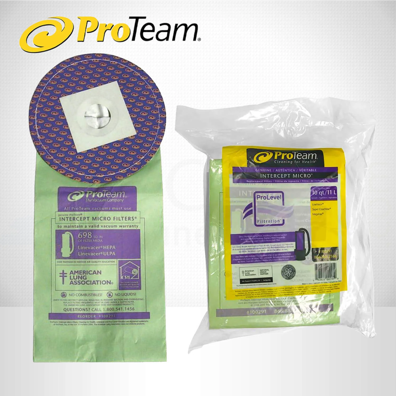 ProTeam 10 QT #100291 Intercept Micro Filter Vacuum Bags- 10 Pack - Image 3