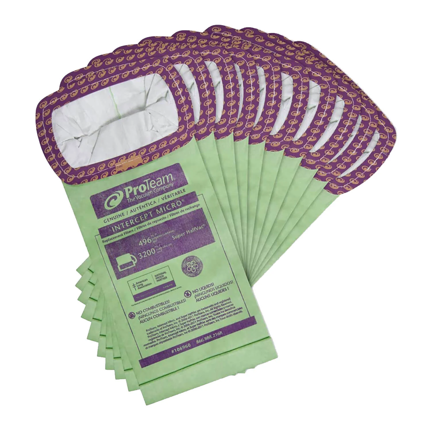 ProTeam 10 QT #106960 Intercept Micro Filter Vacuum Bags- 10 Pack - Image 3