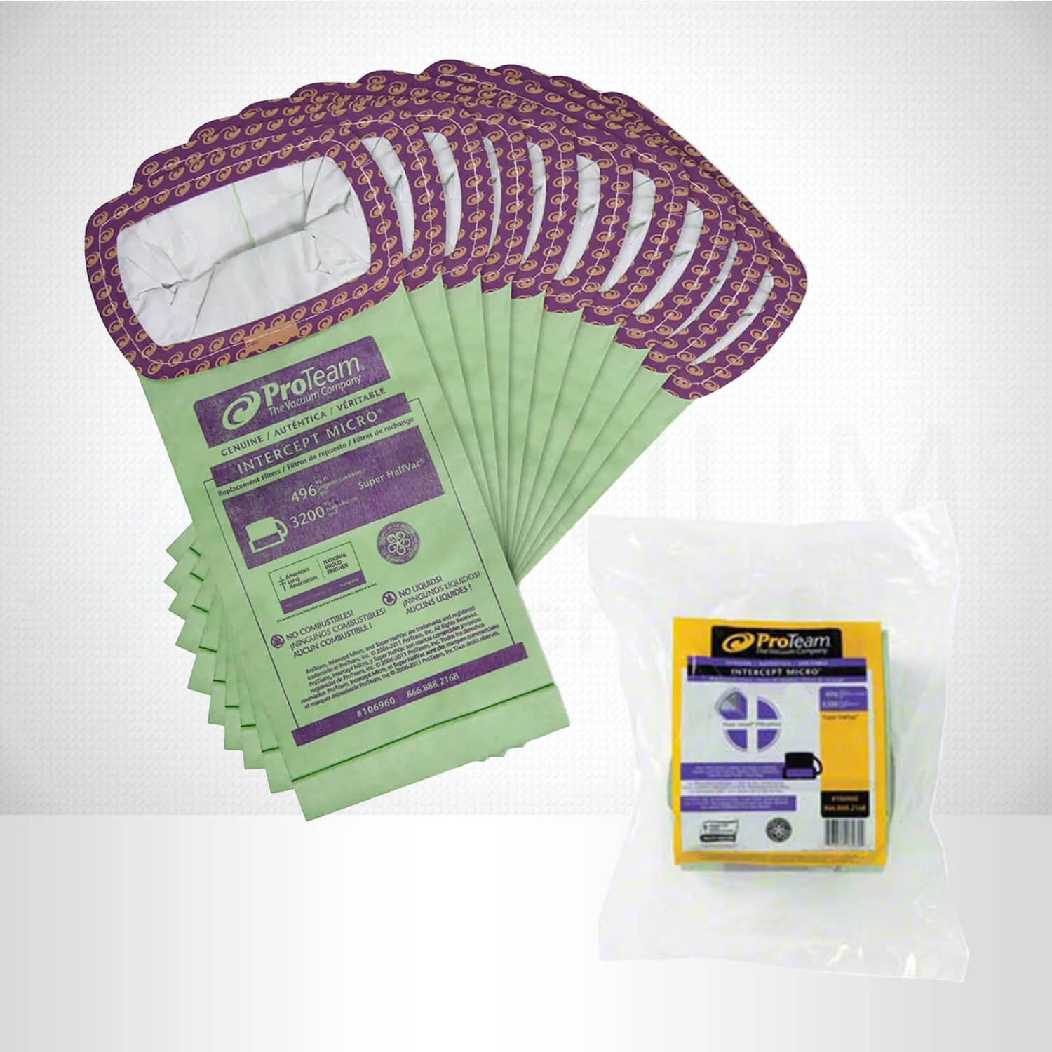 ProTeam 10 QT #106960 Intercept Micro Filter Vacuum Bags- 10 Pack - Image 4