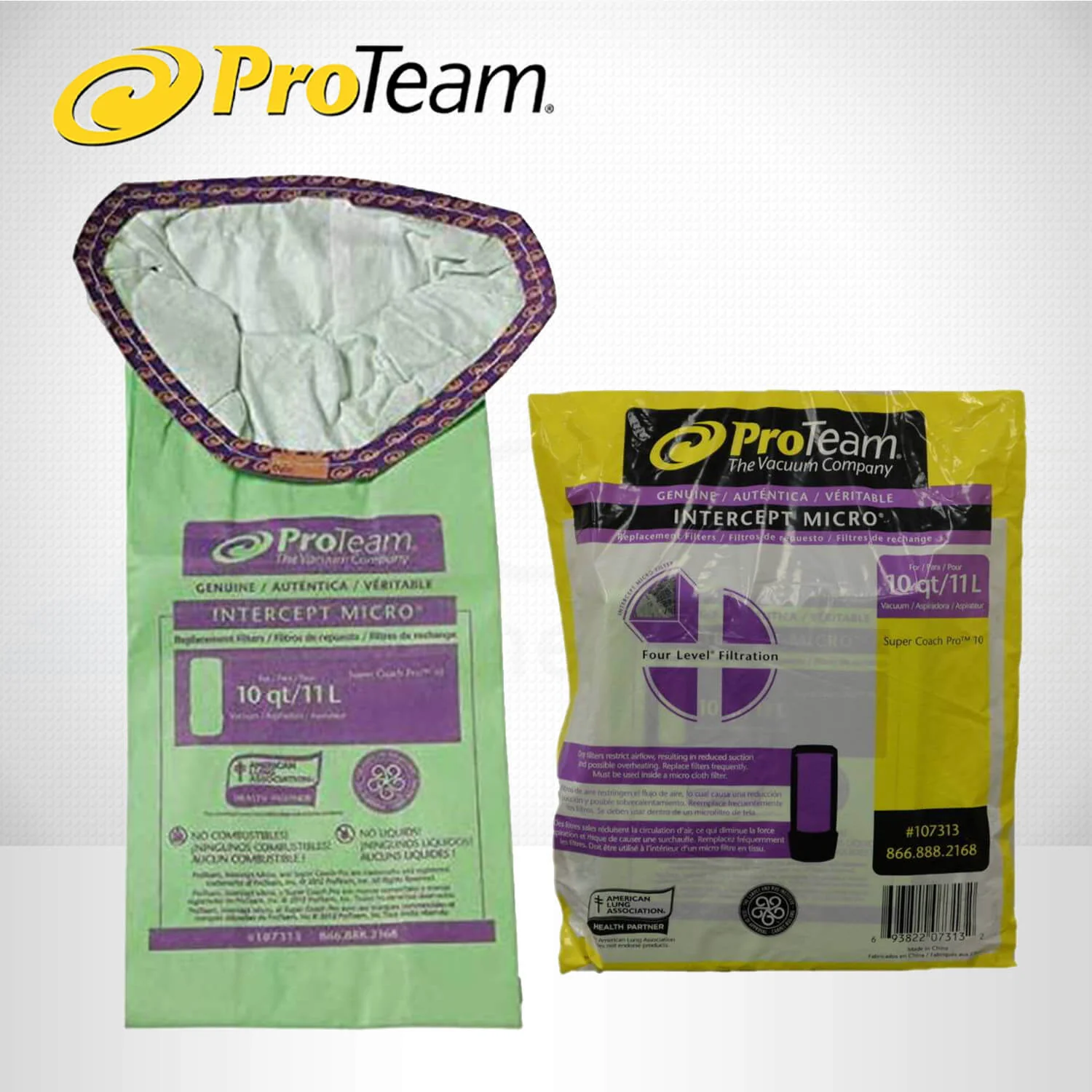 ProTeam 10 QT #107313 Intercept Micro Filter Vacuum Bags- 10 Pack - Image 3