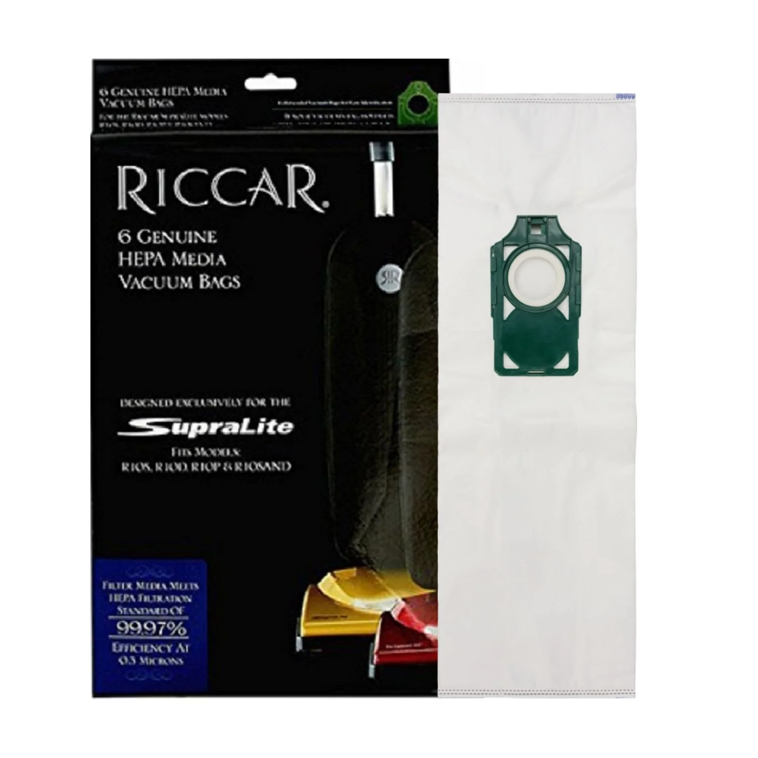 Riccar HEPA Media Supralite R10 Bags (RLH-6) - 6 Pack