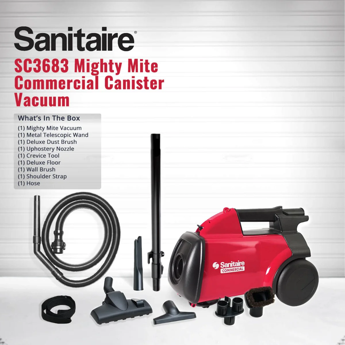 Sanitaire SC3683 Mighty Mite Commercial Canister Vacuum - Image 3