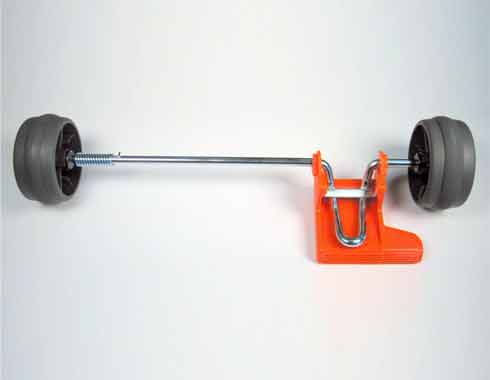 Sebo X4 Axle assembly with wheels, foot pedal and spring