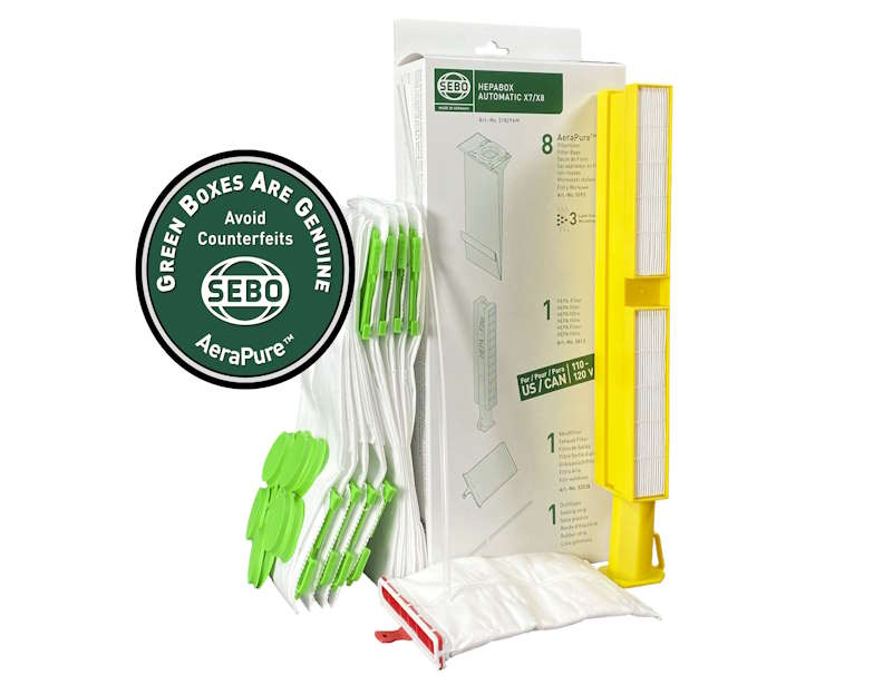 SEBO X7 X8 Bags, Filters, and Sealing Strip HEPA Service Box 51829