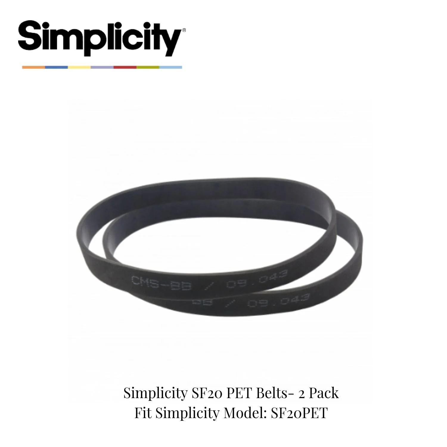 Simplicity S20 PET Vacuum Belts (2 Pack) - Image 2