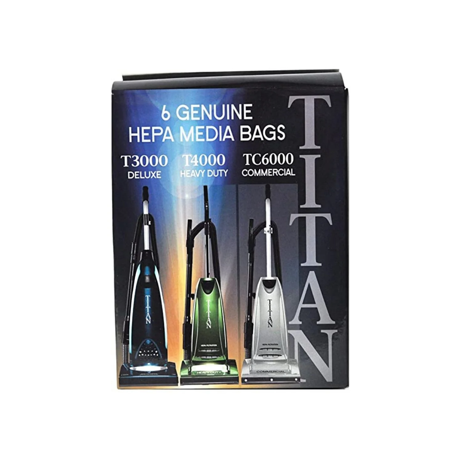 Titan Upright HEPA Paper Bags- Fits Models T3000, T4000, TC6000- 6 Pack (TUV-H)